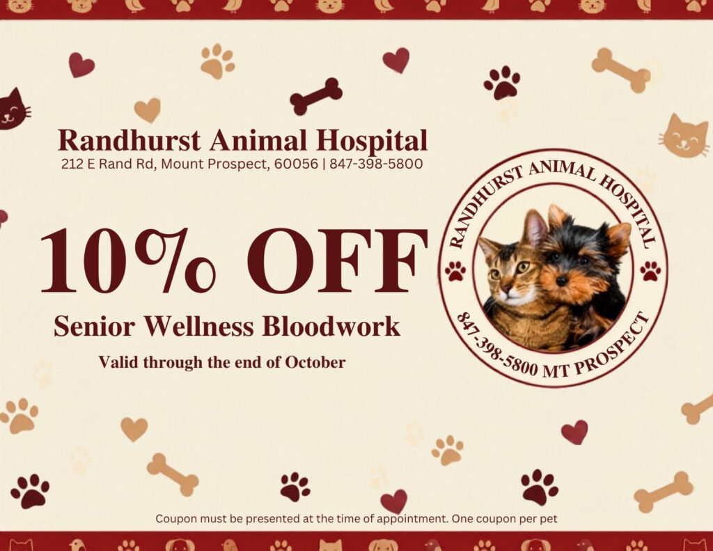 10%off bloodwork Randhurst Animal Hospital